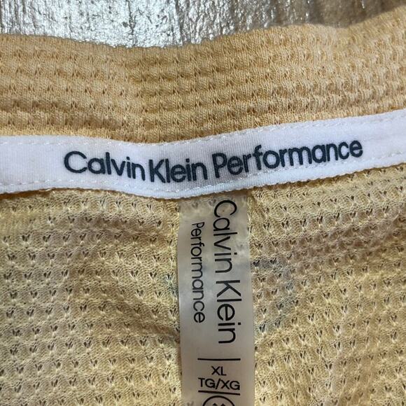 NWT! Calvin Klein Performance waffle knit Vneck top.blouse. Orange. Size XL - Picture 4 of 6